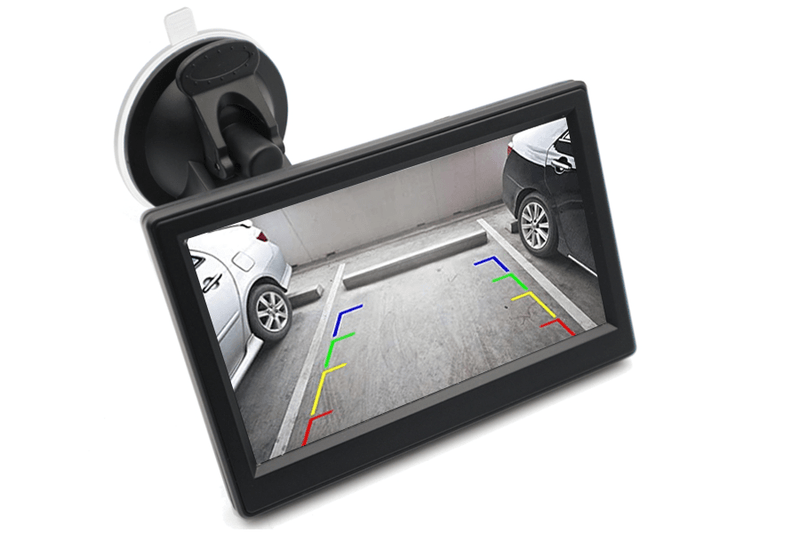 Universal push fit rear view camera and 5 inch standalone monitor kit