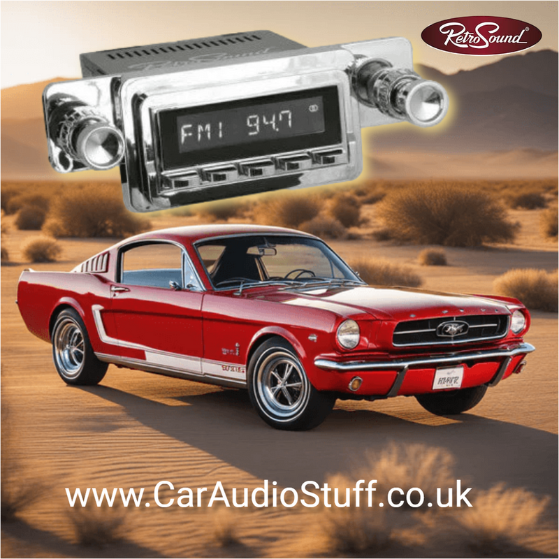 Ford Mustang 64-66 Hermosa Motor 1DAB-1 Radio Bluetooth USB Aux