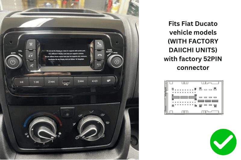 Fiat Ducato (with OEM Daiichi radios) Double DIN motorhome stereo upgrade fitting kit
