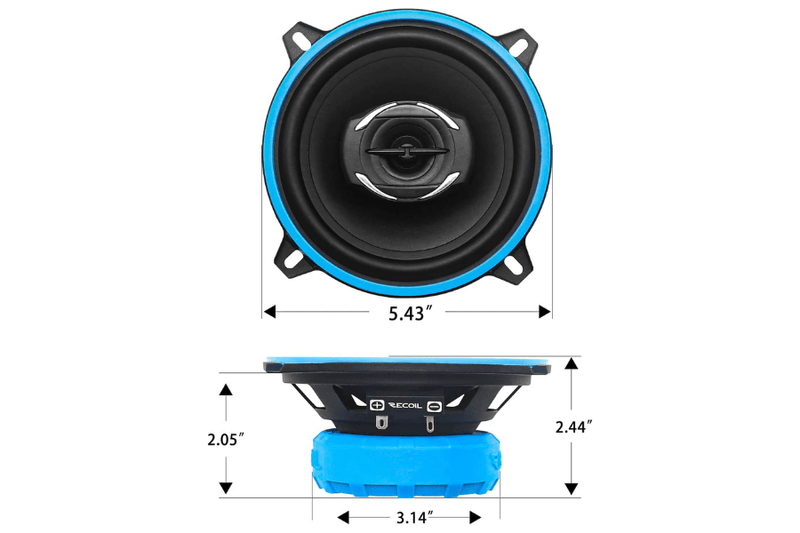 Recoil Echo-Series RCX525 130mm (5.25 inch) 200 watt 2-way full-range coaxial speakers (PAIR)