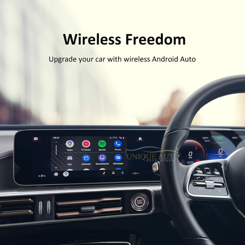 Wireless Freedom Upgrade your car with Universal Wireless Android & CarPlay Plug and play