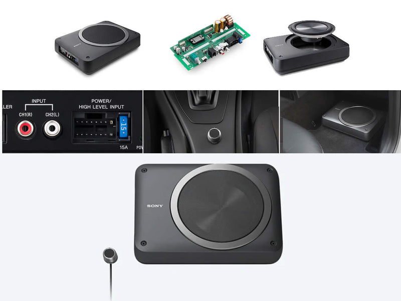 Sony 8" Compact Powered Subwoofer Unit with Remote Control XS-AW8 by Sony - CarAudioStuff