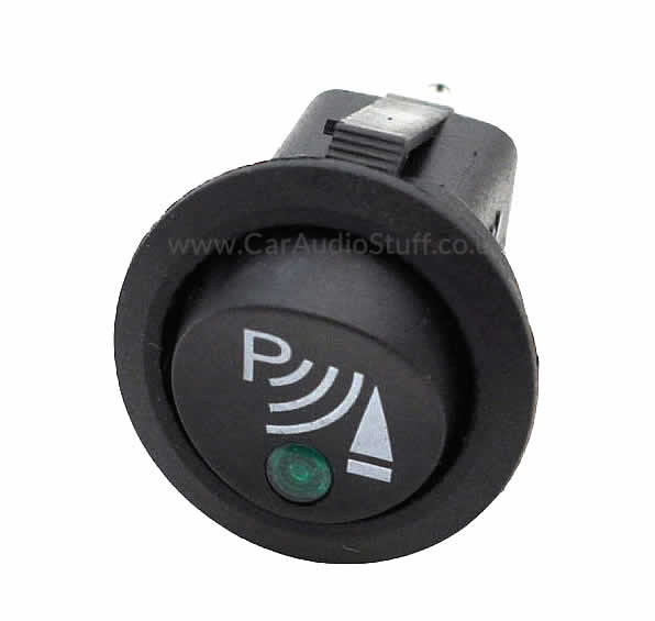 Parking Sensor Toggle Rocker Switch with P Logo Green LED On Off by C-KO - CarAudioStuff