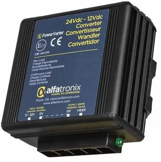 Power inverter 24-12 volts 6 amp peak (3 amp continuous) by Alfatronix - CarAudioStuff