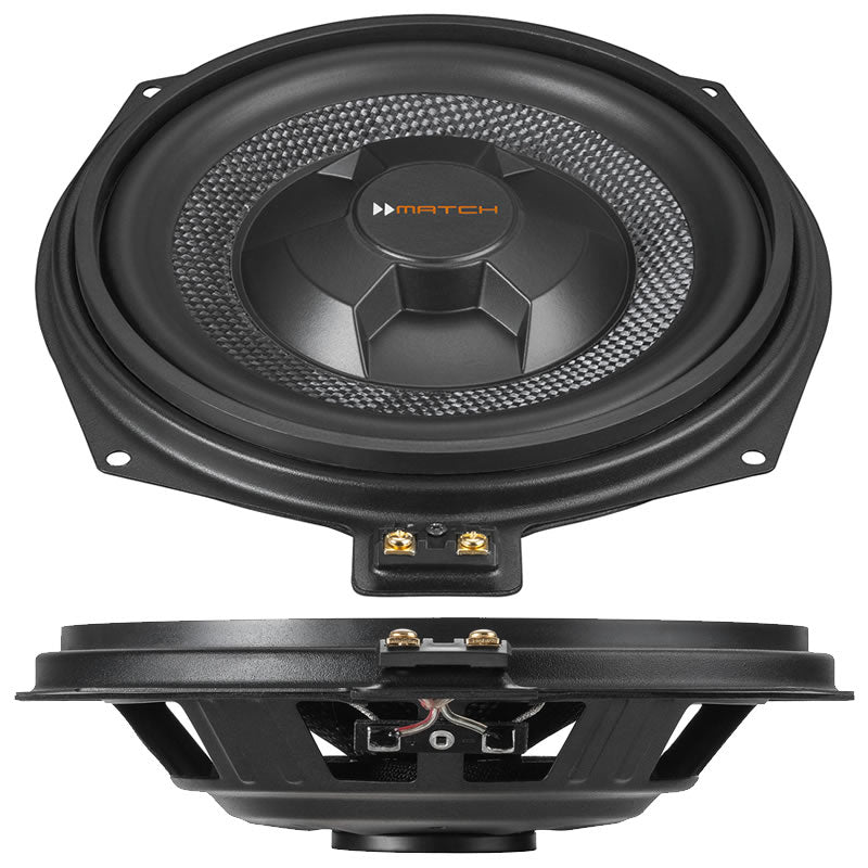 Match Pair of Ultra Slim BMW Upgrade Underseat Subwoofers UP W8BMW-S by Match - CarAudioStuff