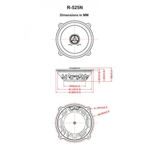 Retrosound 5.25" Coaxial Slimline Classic Car Speakers Neodymium R-525N by Retrosound - CarAudioStuff