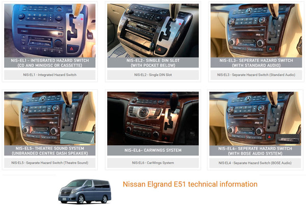 Nissan Elgrand E51 radio fitting information