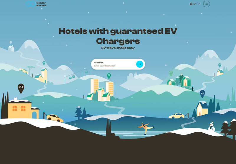 Hotels with a guaranteed charger at the hotel or within 250 metres