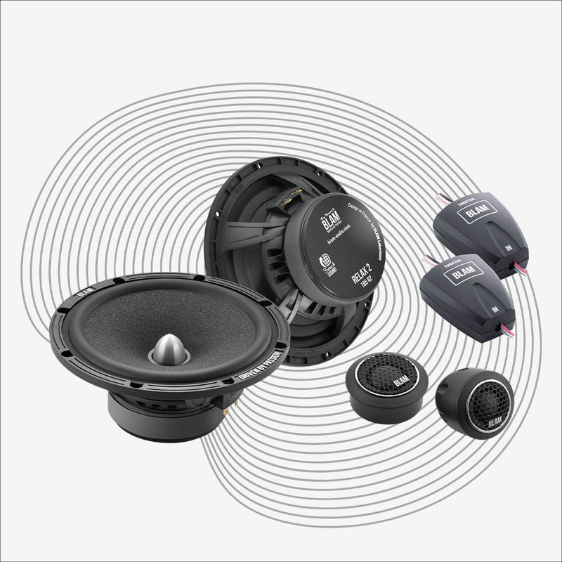BLAM Relax 165RS 165mm (6.5inch) Hi-efficiency 2ohm, 2-Way Component speakers (PAIR)