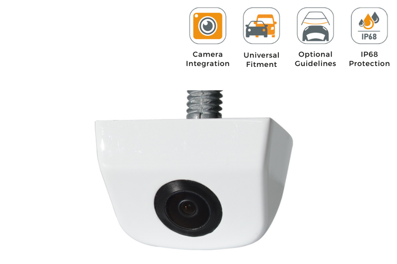 Universal car/ vehicle reverse view vertical surface mount screw thread camera WHITE (NTSC) - CA-309W