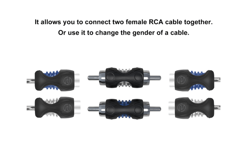 RECOIL RCA Male to RCA Male Phono extension adapters/connectors (8 Pack)