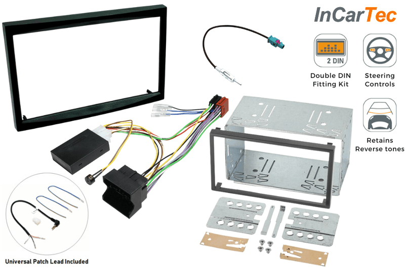 Citroen Berlingo, Peugeot Partner (2008-2018) Double DIN stereo fitting kit (WITH SWC and PDC)