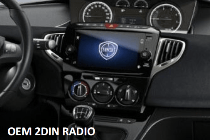 Chrysler/ Lancia Ypsilon (2011-2021) Double DIN car audio fascia adapter panel (PIANO BLACK)