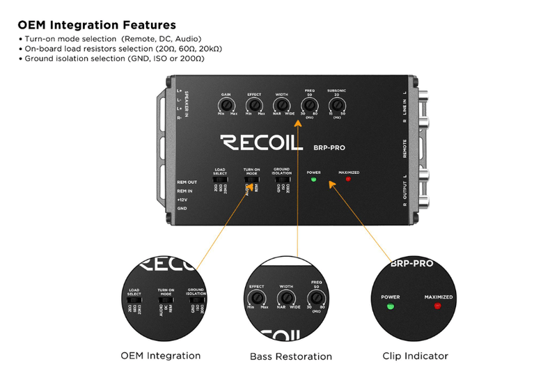 RECOIL BRP-PRO Bass Restoration Processor/ Line Output Converter/ Line Driver