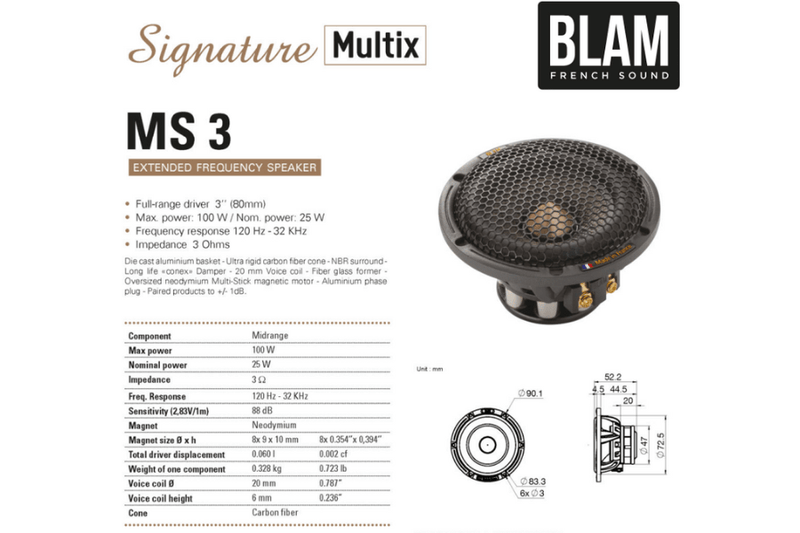 BLAM SIGNATURE MULTIX S 165 M3 165mm (6.5 inch) 250W 3-Way Hi-End component system