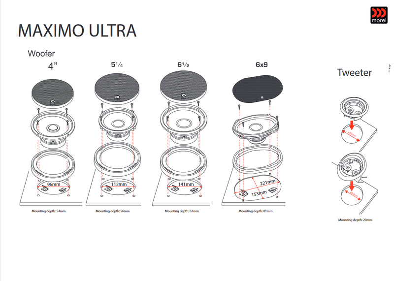Maximo Ultra 6.5" (165 mm) 3-Way Component Speaker Set - Morel