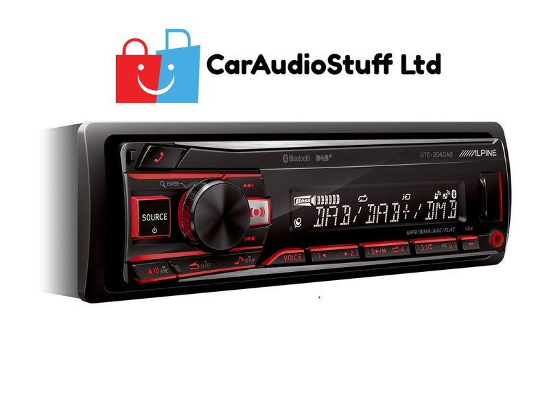 Alpine Mechless USB Car Stereo with DAB Digital and Bluetooth UTE-204DAB