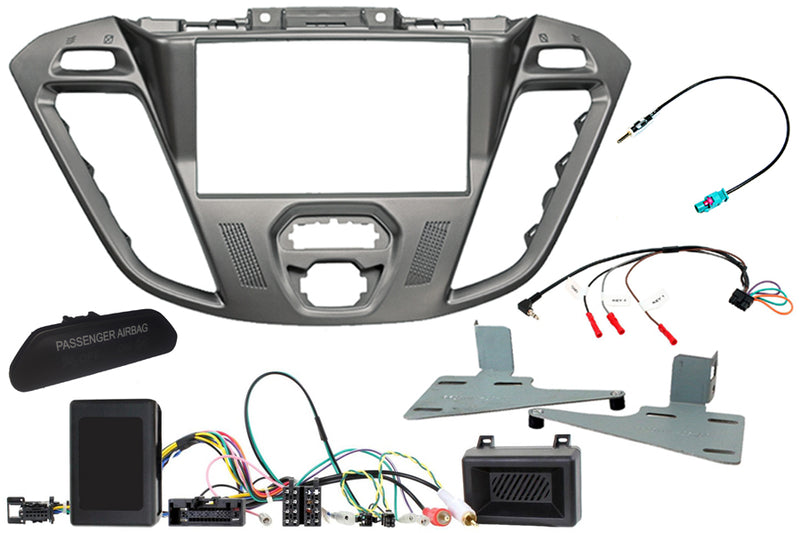 Ford Transit Custom (MATT GREY/PHOENIX SILVER) Double DIN fitting kit (WITHOUT TOP DISPLAY)
