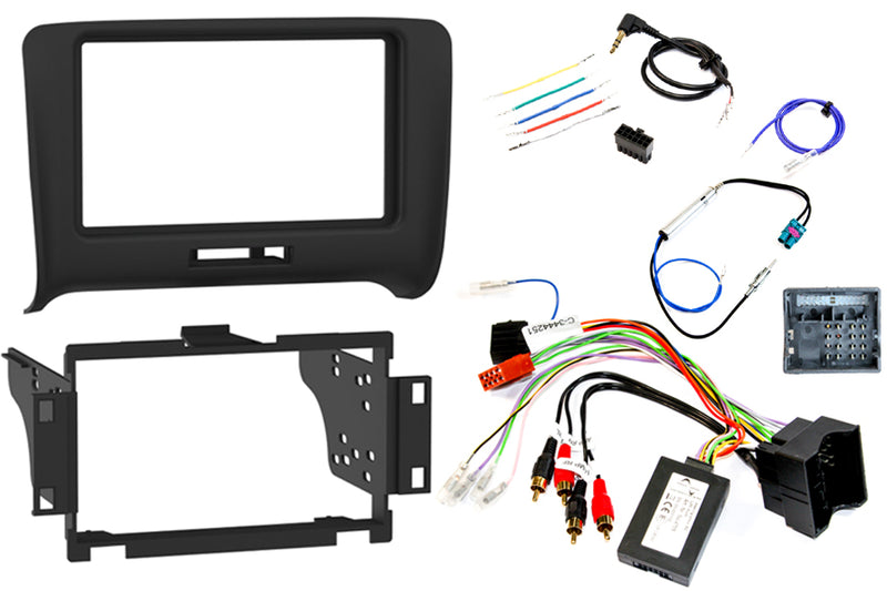 Audi TT 8J Double DIN (FLUSH FIT) fitting kit with CANbus ignition steering control interface by InCarTec - CarAudioStuff