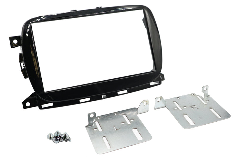 Fiat 500 (2016-2021) Uconnect 5" double DIN Radio fascia Gloss Black by InCarTec - CarAudioStuff