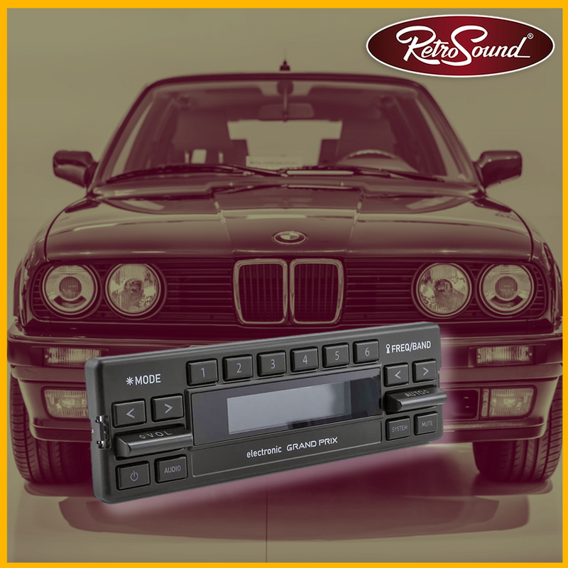 BMW Grand Prix DIN radio for European Classics by Retrosound - CarAudioStuff
