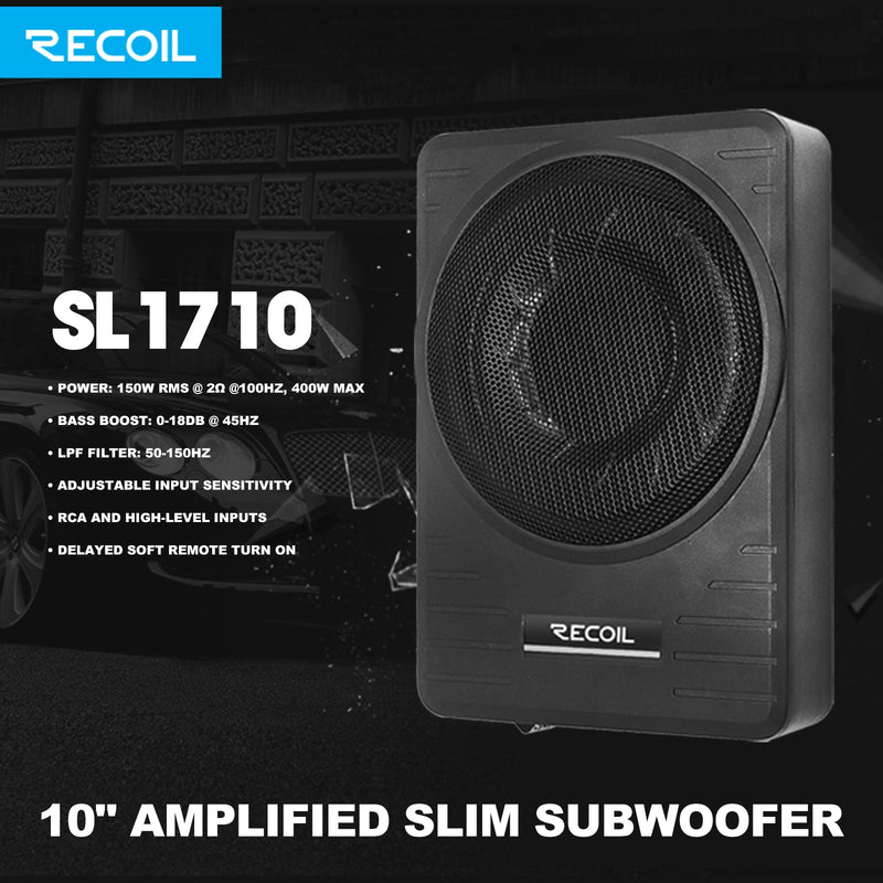 165mm (6.5inch) Hi-efficiency 2ohm, 2-Way Component speakers (PAIR) and 10 inch underseat subwoofer