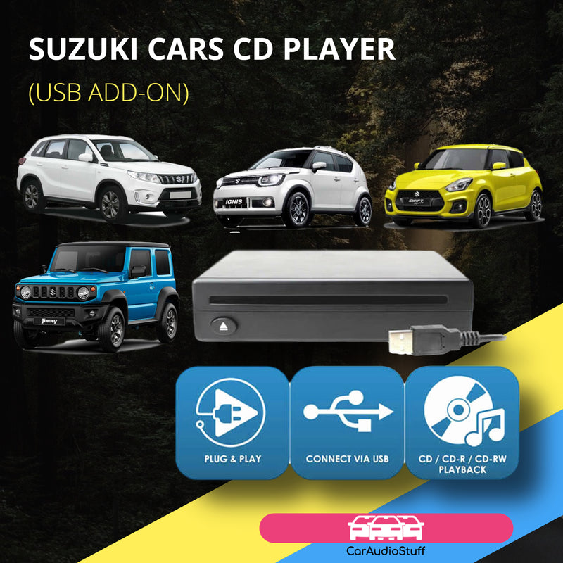 Plug and Play USB CD for 2018 onwards Suzuki Ignis Vitara Swift Jimny with touch screen by Connects2 - CarAudioStuff
