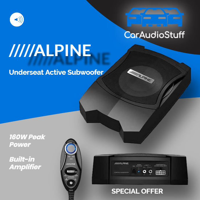 Alpine 8" Underseat Active Subwoofer PWE-V80 by Alpine - CarAudioStuff