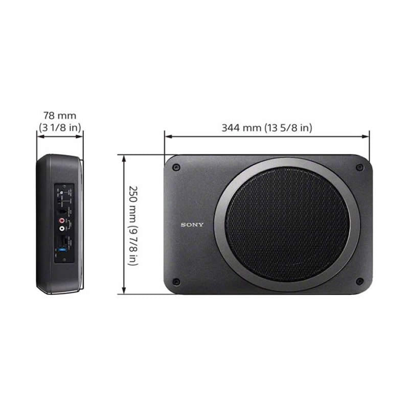 Sony 8" Compact Powered Subwoofer Unit with Remote Control XS-AW8 by Sony - CarAudioStuff