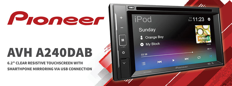 Pioneer 6.2" Touch Screen DAB Headunit with Smartphone Mirroring AVH A240DAB by Pioneer - CarAudioStuff