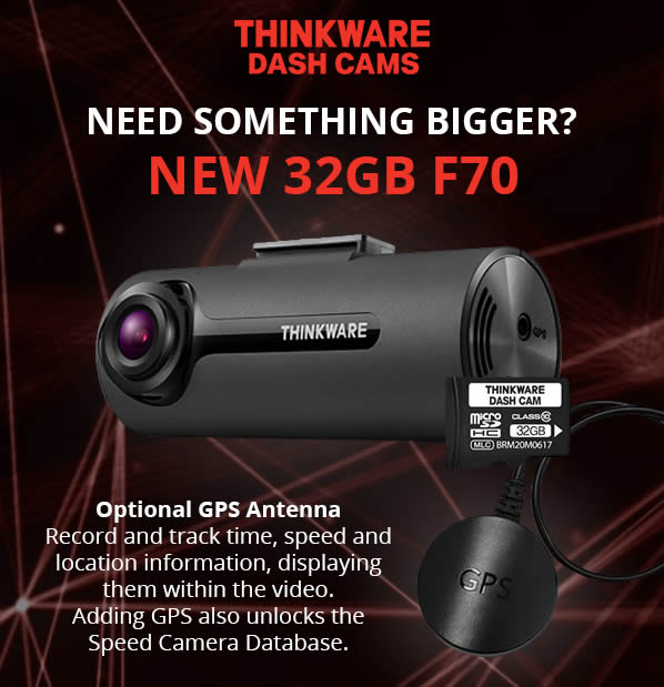 Thinkware Dash Cam F70 1CH 32GB Hardwire by Thinkware - CarAudioStuff