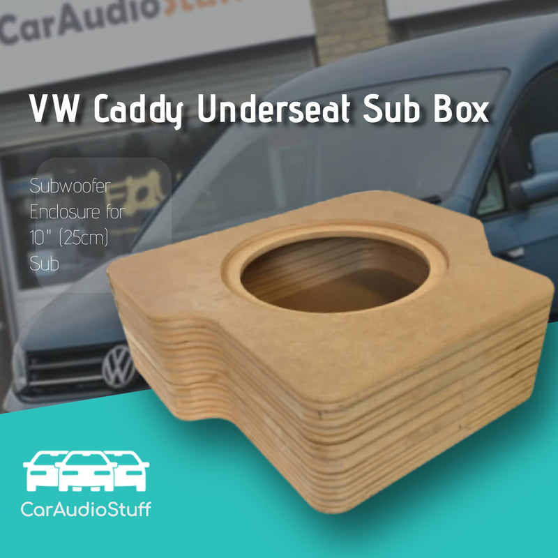 Q+VWCaddy MDF Under Seat Subwoofer Enclosure for 10" (25cm) Sub by Q+ - CarAudioStuff