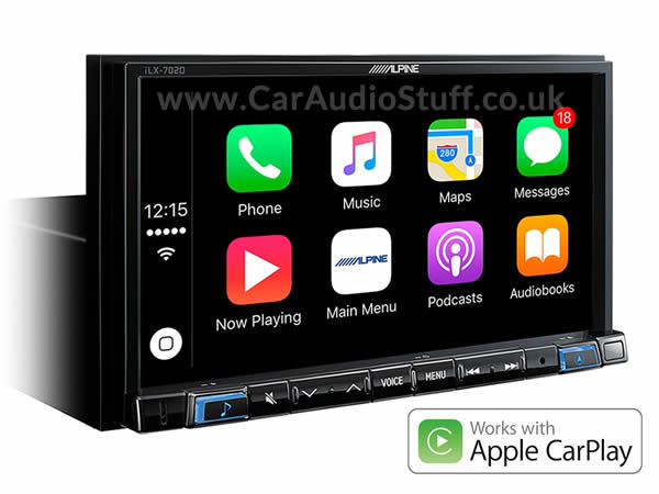 Alpine 7" Digital Media Station with CarPlay and Android Auto - iLX-702D by Alpine - CarAudioStuff