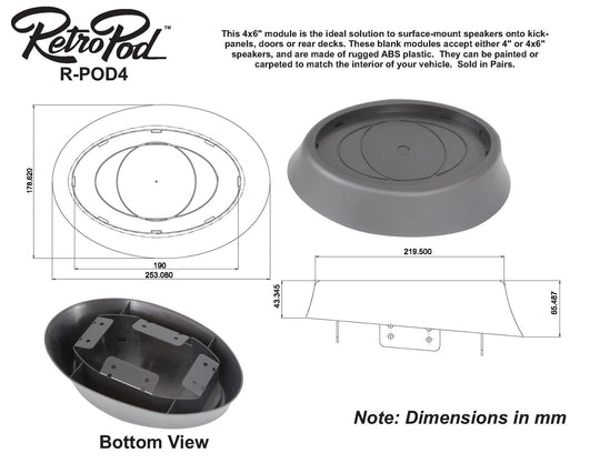 Retrosound 4 x 6" Coaxial Speakers With Mounting Pods P4-R463N