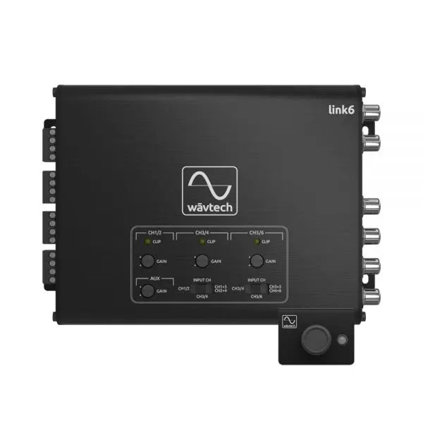 Wavtech 6-channel line out converter with aux input, signal summing & remote by WavTech - CarAudioStuff