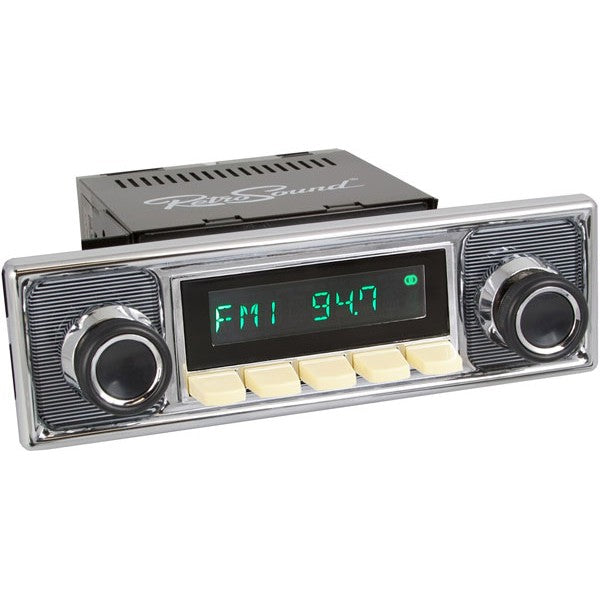 San Diego Classic DAB Car Radio Black Pinstripe Ivory Classic Spindle Style Radio with Bluetooth USB and Aux by Retrosound - CarAudioStuff